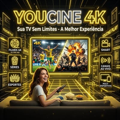 YOUCINE - Streaming 4K Ultra HD com filmes, séries e canais ao vivo YOUCINE 4K Promo Banner